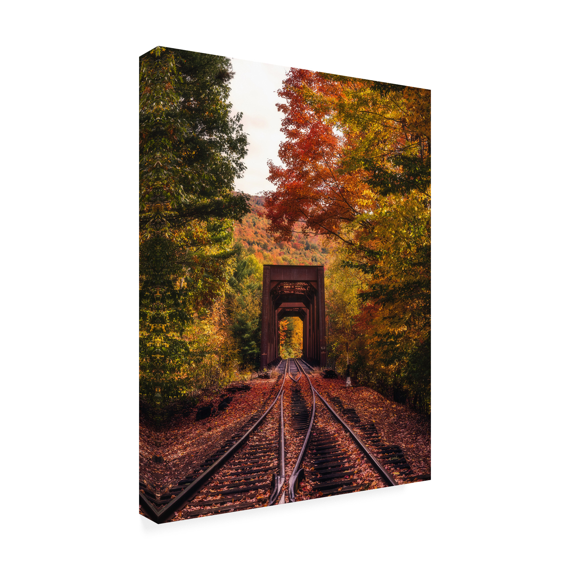 Trademark Fine Art 'New England Train Trestle Bridge' Canvas Art by Bruce Gett