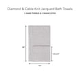 thumbnail image 2 of Texere 100% Organic Cotton Cable Jacquard Luxury Towel Sets, Light Taupe (2 Hand & 2 Wash Towels), 2 of 6