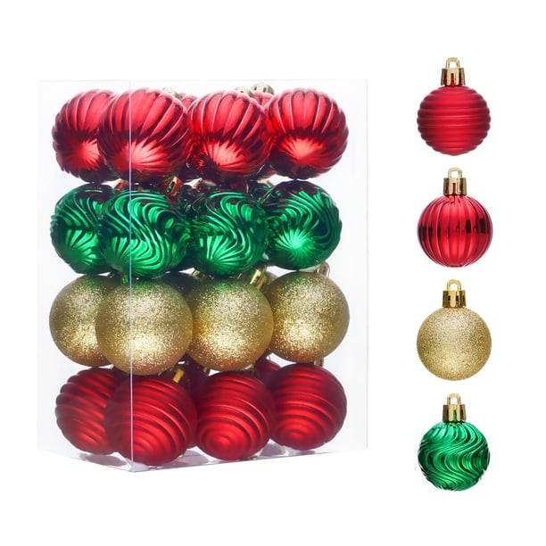 Set de 24 Esferas Navideñas YeehaWhoo de 4 cm Resistentes a Roturas