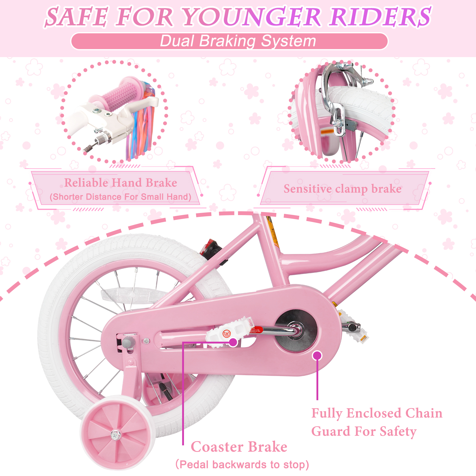 XJD Princess 12" Kids Bike with Training Wheels photo 2