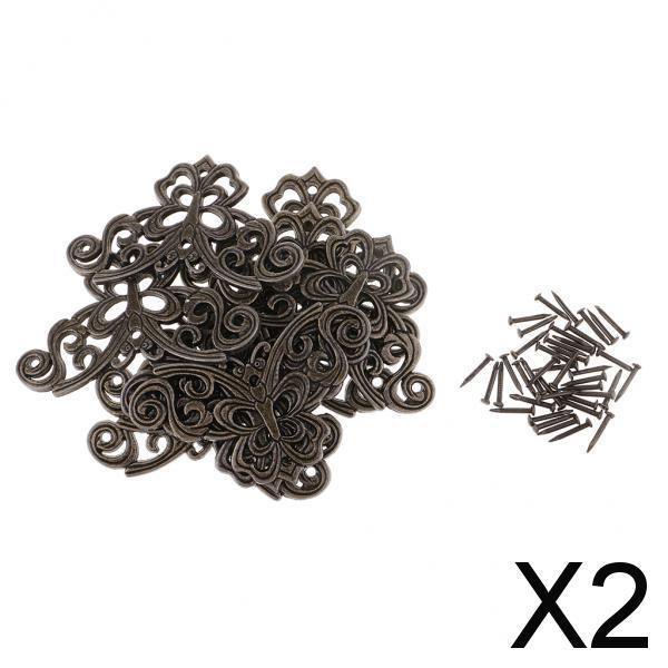 2x 10 Uds Caja de Joyería de Bronce Caja de Regalo Protectores Decorativos de *44mm 2 piezas