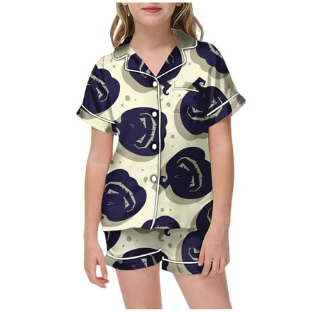 

Pajamas for Children Shirt and Pant Cute Printed Matching Set Sleepwear Set with Pockets for Shirt and Pants Set for Teen Girls Teen Active Wear Cutest Outfits for Teens 3 Month Old Outfits for Girls