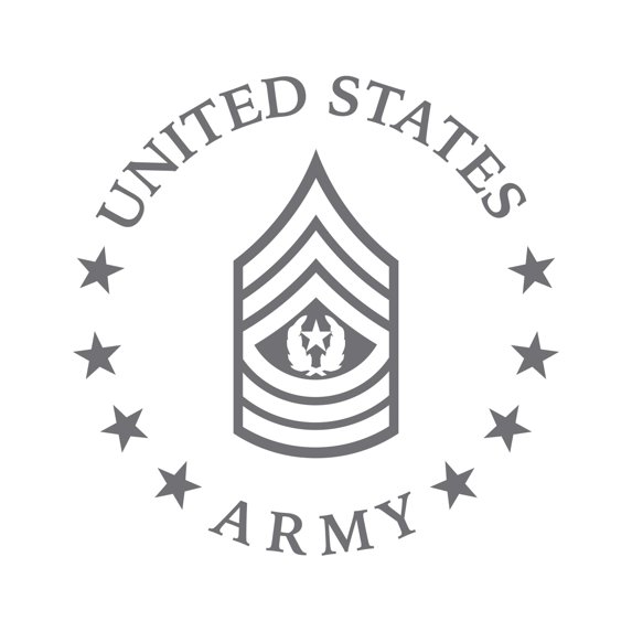E-9 Sergeant Major of the Army US Army Rank Sticker Decal Die Cut - Self Adhesive Vinyl - Weatherproof - Made in USA - Many Color and Sizes - sma or-9 e9
