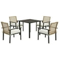thumbnail image 5 of Spaco 5-Piece Wicker Rattan Patio Furniture Set with Cushions and Square Metal Table Top, Patio Table and 4 Pieces Chairs Conversation Set for Outdoor as Yard, Balcony, Porch, Beige, 5 of 11