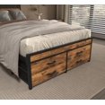 thumbnail image 4 of Twin Size Metal Platform Bed Frame with Storage Drawers, Black, No Box Spring Needed for Bedroom, 4 of 5