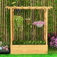 72" Raised Garden Bed with Trellis, 2 Pack Freestanding Wood Planter