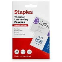 Staples Thermal Laminating Pouches Business Card 5 Mil 25/Pack (17470/ST17470)