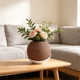 thumbnail image 5 of Woven Textured Two-Tone Small Flower Pot Decorative Bonsai Planter With Saucer For Living Room Home Desk, 5 of 6