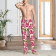 thumbnail image 5 of Uemuo Rose Flowers Pattern Men's Wide Leg Palazzo Lounge Pants with Pockets Light Weight Loose Comfy Casual Pajama Pants-, 5 of 9