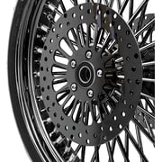 21X3.5 52 Fat Spoke Wheel for Harley Touring Bagger fits 2008-ABOVE Models (NO/ABS) (BLACK RIM/HUB/SPOKE & BLACK Wall Tire)