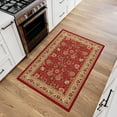 thumbnail image 3 of Ottomanson Floral Area Rug 3'3" x 4'7" - Non Slip Low Pile Carpet, Red, 3 of 11