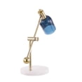 thumbnail image 4 of Marcel Contemporary Table Lamp in White Marble, Gold Metal and Blue Glass, 4 of 5