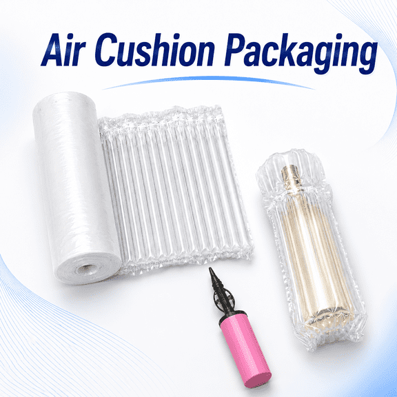 MORAVE 12"x164' Large Bubble Cushioning Wrap for Packing,55um Heavy Duty Inflatable Air Pillows,Space Saving Box Filler Shipping Supplies with Pump,Bottle Travel Protector Bags for Shipping&Moving