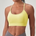 thumbnail image 2 of Smooth Sports Bras For Women Workout Tops Y Back Padded Yoga Bra Basic Wireless Bra,Color:Yellow, 2 of 4