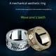thumbnail image 2 of Anillo giratorio de acero y titanio con incrustaciones de circonio para hombre y mujer, joyería de regalo de cumpleaños para pareja y amigos, tendencia 2023, 2 of 4
