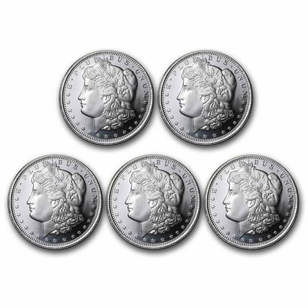 1 oz Silver Round - Morgan Dollar Design - (Lot of 5)
