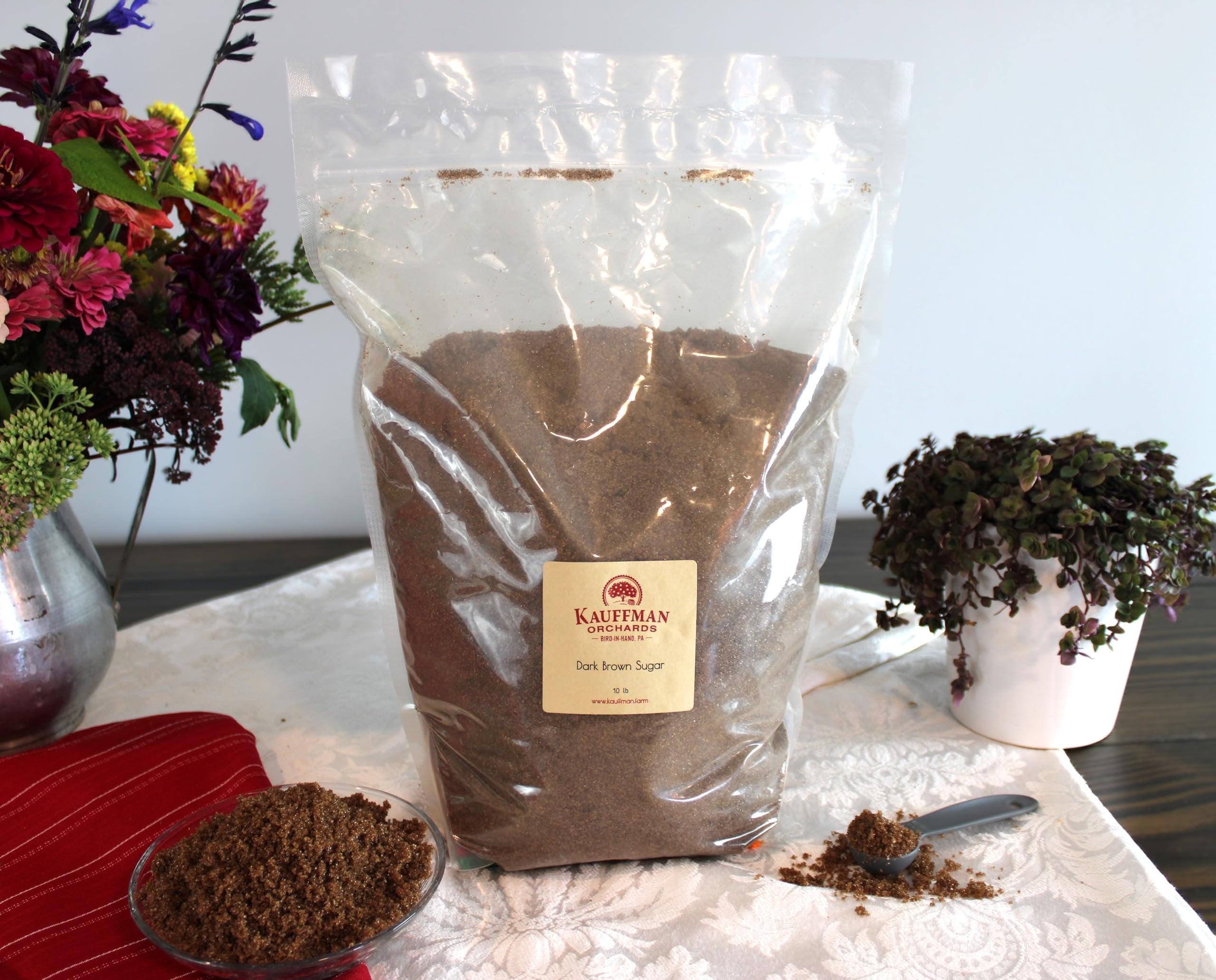 Kauffman Orchards Old-Fashioned Dark Brown Sugar, 10 Pound Bag