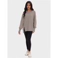 thumbnail image 6 of Women Oversized Sweatshirts Crewneck Side Slit Pullover Long Sleeve Casual Tops, 6 of 6