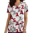thumbnail image 1 of Hauts de Noël Liquidation Hauts Tendance à Manches Courtes Col en V Uniforme de Travail Blouse avec Poche Gris Foncé TG, 1 of 1