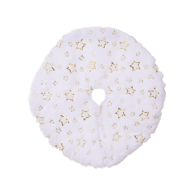 Faldas de Navidad Colco pequeñas Cubierta de adorno Alfombrilla de Suelo redonda para árbol de Navidad Decoración de pentagrama