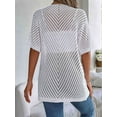 thumbnail image 4 of Summer Cardigan Women'S Short Sleeve V Neck Crochet Loose Front Open Hollow Cover Up White S, 4 of 5