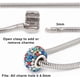 thumbnail image 4 of 1 Pulsera de dijes europeos de acero inoxidable con cadena de serpiente y cierre de barril para mujer. Compatible con dijes de estilo europeo. 7,1 pulgadas., 4 of 6