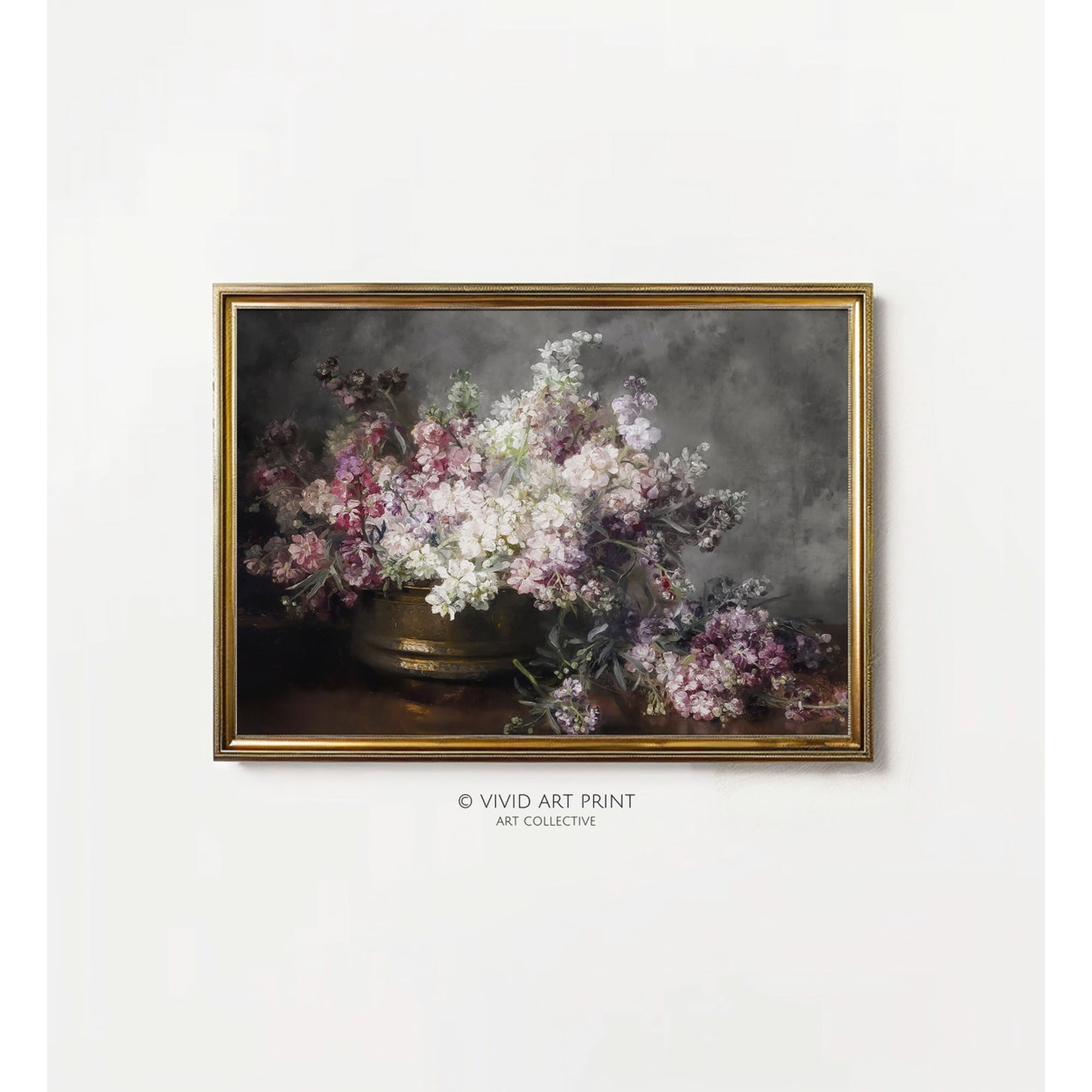 Floral Still Life Wall Art Matthiola Incana Vintage Home Decor Vivid Art Print Me-091 Wall Art Modern Wall Decor 12x18 UNFRAMED