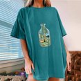 thumbnail image 2 of IROINNID Womens Short Sleeve Summer Beach Printed Casual Top Loose Pullover T-shirt, 2 of 7