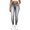 Grey, variant on Women's Denim Look Drawstring High Waist Printed Ripped Yoga Leggings, High Elastic Butt Lifting Tights with Jegging Appearance, for Fitness Workout, Gym Training or Daily Casual Wear Grey S