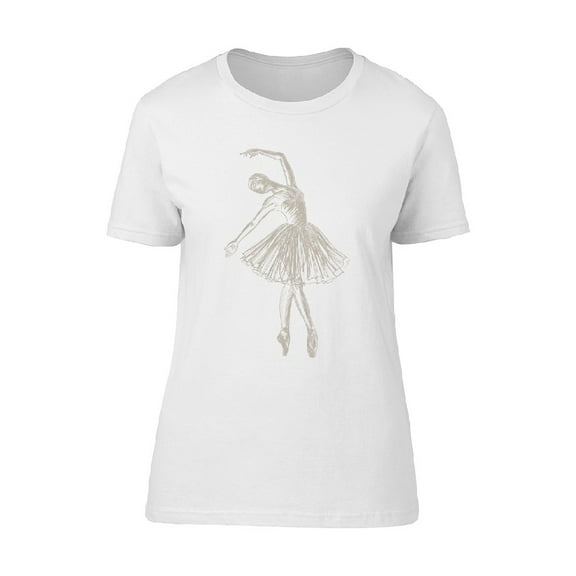 Beautiful Beige Ballerina Sketch Tee Women's -Image by Shutterstock