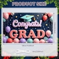 thumbnail image 2 of Colorful Balloons Graduation Banner Graduation Cap Congrats Display Star Decor Ribbon Streamers Grad Backdrop for Graduation Party College Graduation Photo Shoot, 2 of 9