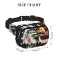 thumbnail image 4 of Saiise Sac Banane Rétro Motif Aigle Américain Double Compartiment Sac de Taille Carré Réglable Mains Libres Ceinture de Course Randonnée Sécurité Voyage Bandoulière en Sergé, 4 of 9