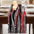 thumbnail image 3 of Table Runners 72 Inches Long Dress Scarves, Red Black Stripes Farmhouse Kitchen Table Runner, Coffee Tablerunners, Modern Gradient Abstract Lines Art 14x72 Inch, 3 of 9