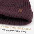 thumbnail image 6 of FZ FANTASTIC ZONE Mens Winter Warm Beanie Hats Knitted Slouchy Skull Caps with Fleece Lined for Women Men Cold Weather Maroon, 6 of 6