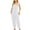 White, variant on Ecqkame Women's Fashion Baggy Loose Linen Overalls Jumpsuit Casual Cold Shoulder Jumpsuit Solid Button Suspender Jumpsuits Wide Pocket Leg Pant Purple M Items