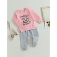 thumbnail image 4 of Infant Toddler Baby Girl Clothes 6M 12M 18M 24M 3Y Fall Winter Outfit Long Sleeve Crewneck Sweatshirt Top Casual Pants Set, 4 of 9