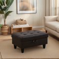thumbnail image 5 of Faux Leather Storage Ottoman with Hidden Compartment for Bedroom, Brown, 5 of 9