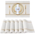 ANHXN Vinyl Placemats Durable Wipeable Table Mats with Golden Threads ...