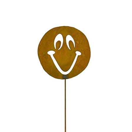 Big Smile Smiley Face Decorative Metal Garden Stake Lawn Patio