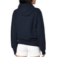 thumbnail image 2 of Women's G-III 4Her by Carl Banks Navy New England Patriots Pinstripe Circle Fleece Pullover Hoodie, 2 of 2
