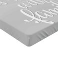 thumbnail image 2 of Ambesonne Grey and White Fitted Sheet, Positive Family, Twin XL Size, Pale Grey White, 2 of 3