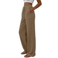 thumbnail image 5 of vdgthytj Wide Leg Pants for Women Drawstring High Waist Loose Casual Ribbed Fall Corduroy Trousers with Pockets(X-Large,Khaki), 5 of 7