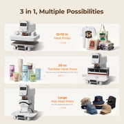 HTVRONT Auto Heat Press Machine - A100 3 in 1 Auto Heat Press 12X10 with Adjustable Pressure, Heats Up Fast & Evenly Sublimation Heat Press Machine for T Shirts, Mugs and Hats