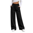 thumbnail image 3 of Diufon Women's Wide Leg Sweatpants Fall Trendy Drawstring Baggy Sweat Pants Scalloped Hem Workout Joggers with Pockets, 3 of 9