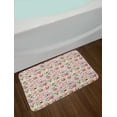 thumbnail image 2 of Tea Bath Mat, British Design Old Vintage Retro Image of Antique Tea Set Print, Non-Slip Plush Mat Bathroom Kitchen Laundry Room Decor, 29.5 X 17.5 Inches, Pale Pink Hot Pink and White, Ambesonne, 2 of 2