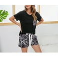 thumbnail image 5 of Richie House Pajama Set Plus Size Leopard Short Sleeve Women's Sleep Pj Set RHW2925-L-XXL, 5 of 7