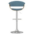thumbnail image 6 of Sheldon Modern Adjustable Swivel Bar Stool in Denim Blue Woven Polyester Fabric, 6 of 7