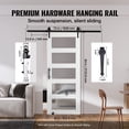 thumbnail image 4 of HCY Barn Door and Hardware Kit, 30" x 84" Wood and Glass Sliding Barn Door, Smoothly and Quietly, Barn Door Kit with 8-in-1 Floor Guide and Door Handle, Spruce Wood Slab and Frosted Glass, 4 of 7