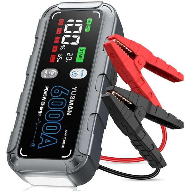 Cargador rápido Car Jump Starter YUSMAN 6000 A 26800 mAh 65 W