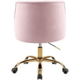 thumbnail image 4 of Meridian Furniture Arden Chaise de Bureau Pivotante Réglable en Velours Rose et Or, 4 of 10